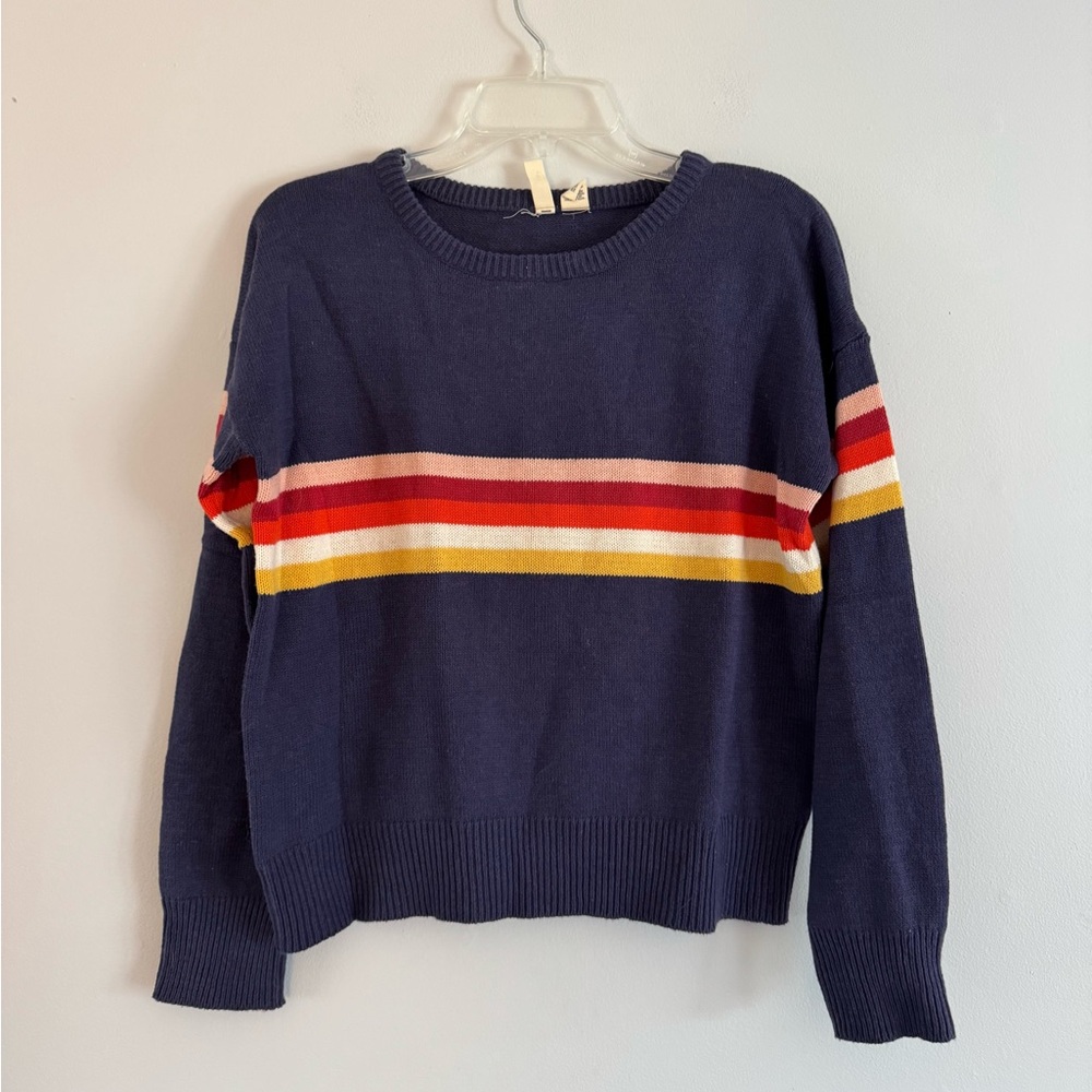 Sky and Sparrow Striped Navy Sweater L